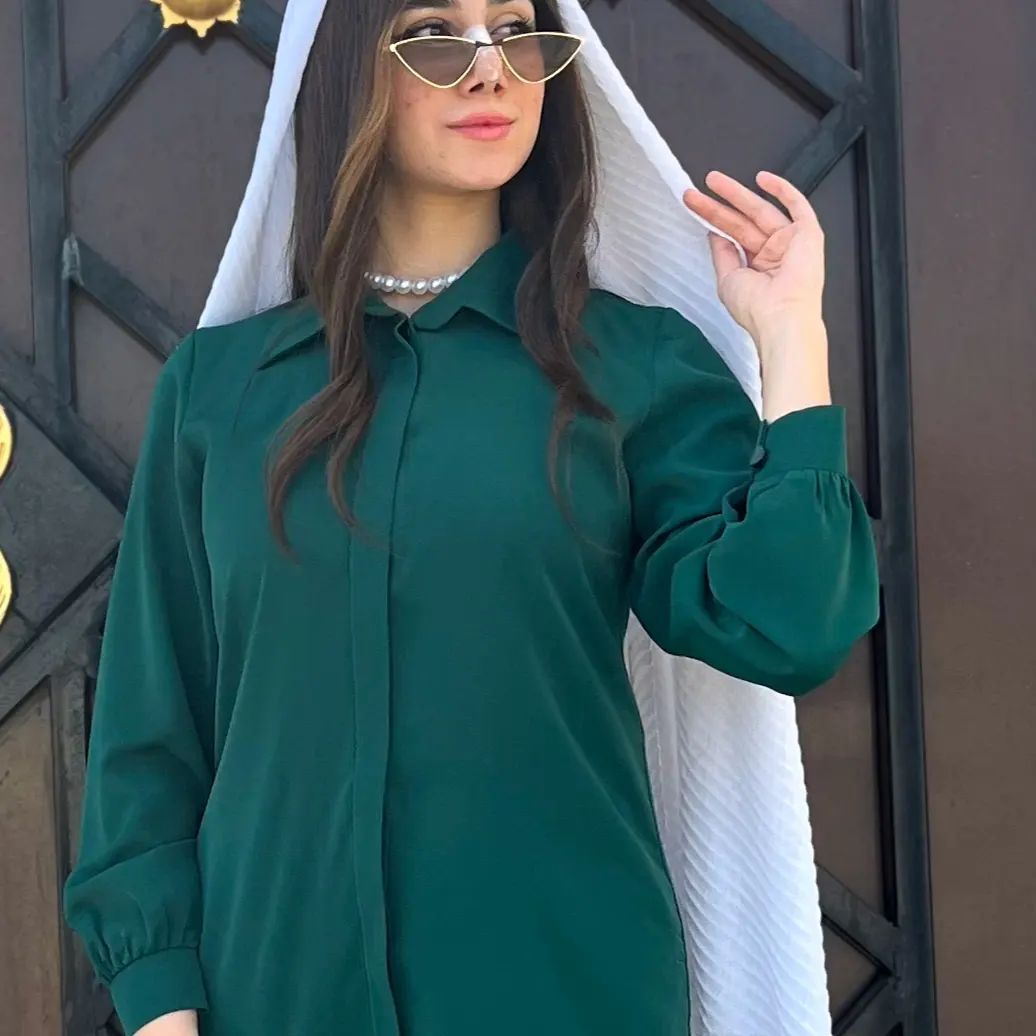 شومیز زنانه دکمه مخفی جنس الیزه مصری