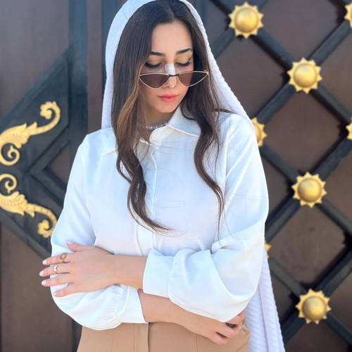 شومیز زنانه دکمه مخفی جنس الیزه مصری