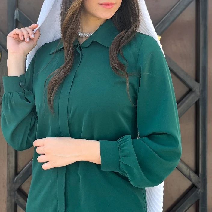 شومیز زنانه دکمه مخفی جنس الیزه مصری