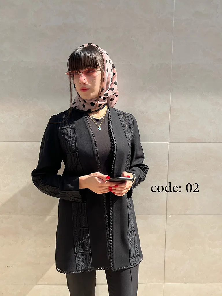 کت زنانه مدل یقه هفت طرح تیدا جنس لینن