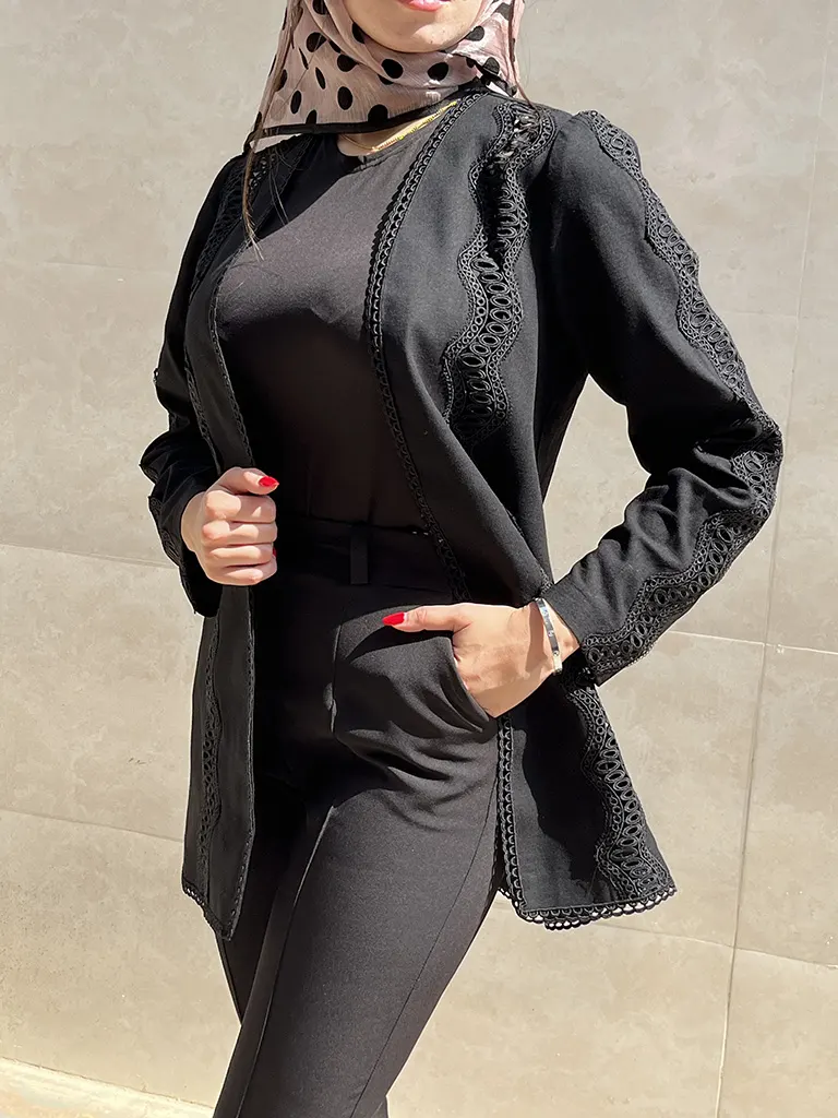 کت زنانه مدل یقه هفت طرح تیدا جنس لینن