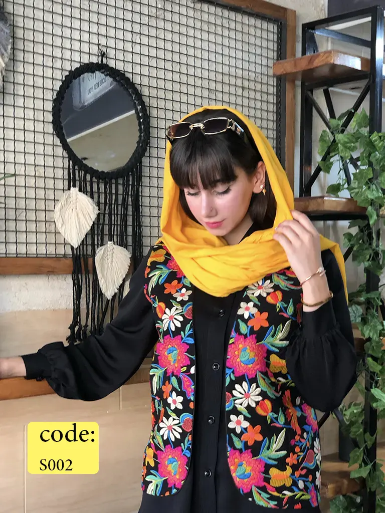 ست شومیز شلوار جلیقه زنانه طرح جلوه جنس کریشه و جلیقه سوزن دوزی