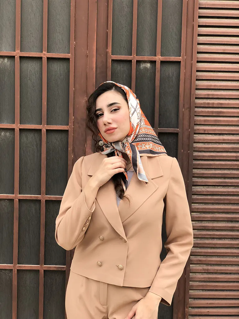 کراپ کت زنانه یقه انگلیسی طرح رها جنس کرپ باربی