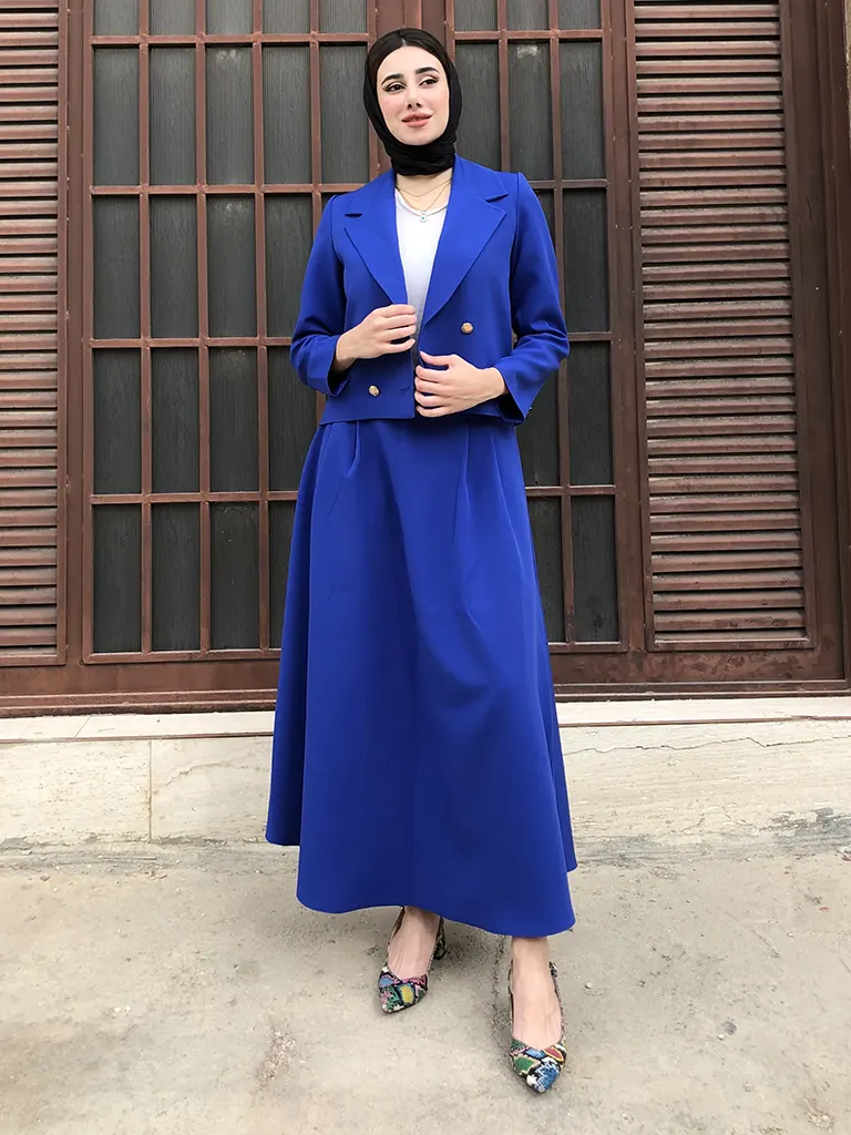 دامن زنانه پیلی دار مدل بهار جنس کرپ باربی