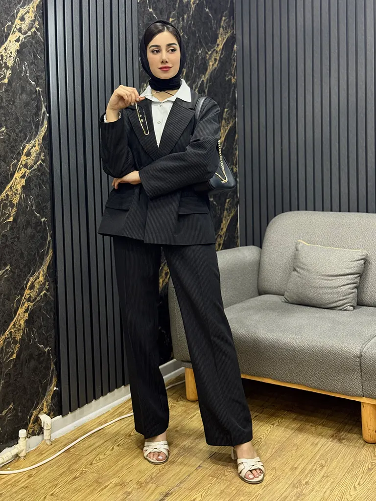 کت شلوار دیپلمات زنانه اورسایز جنس فاستونی