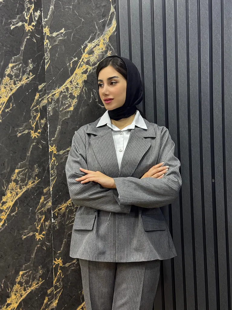 کت شلوار دیپلمات زنانه اورسایز جنس فاستونی