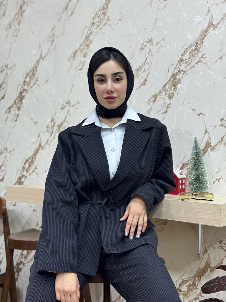 کت شلوار دیپلمات زنانه اورسایز جنس فاستونی