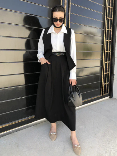 جلیقه دامن زنانه لینن