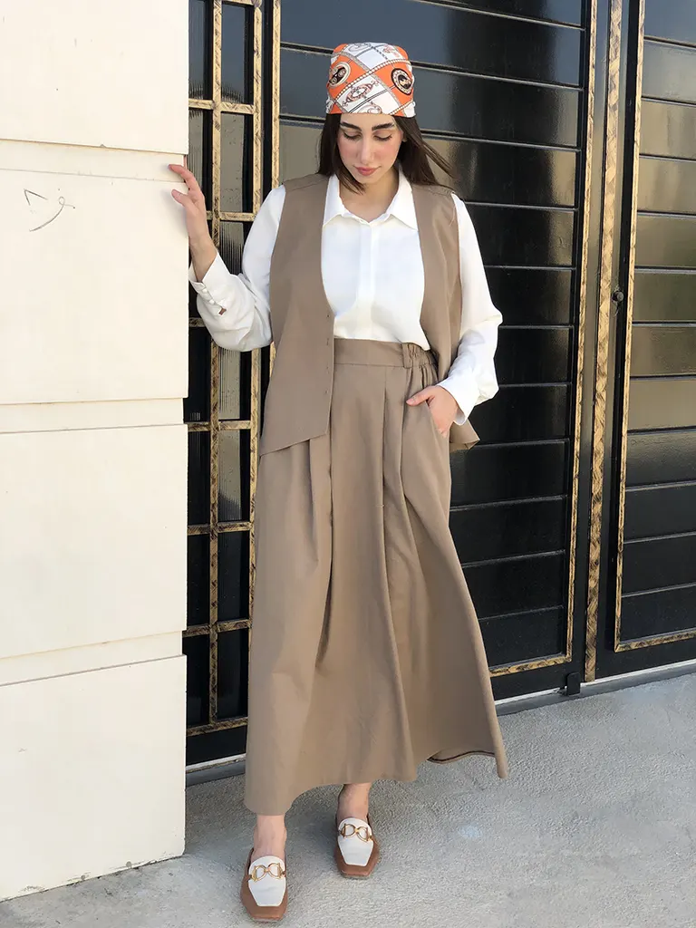 جلیقه دامن زنانه لینن