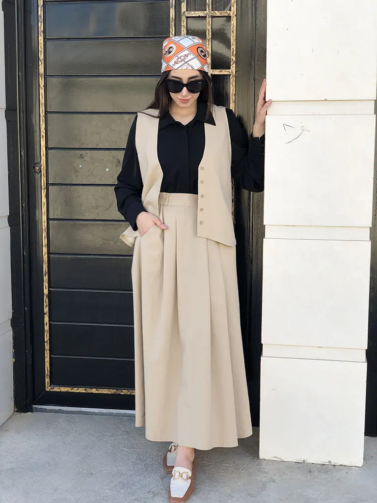 جلیقه دامن زنانه لینن