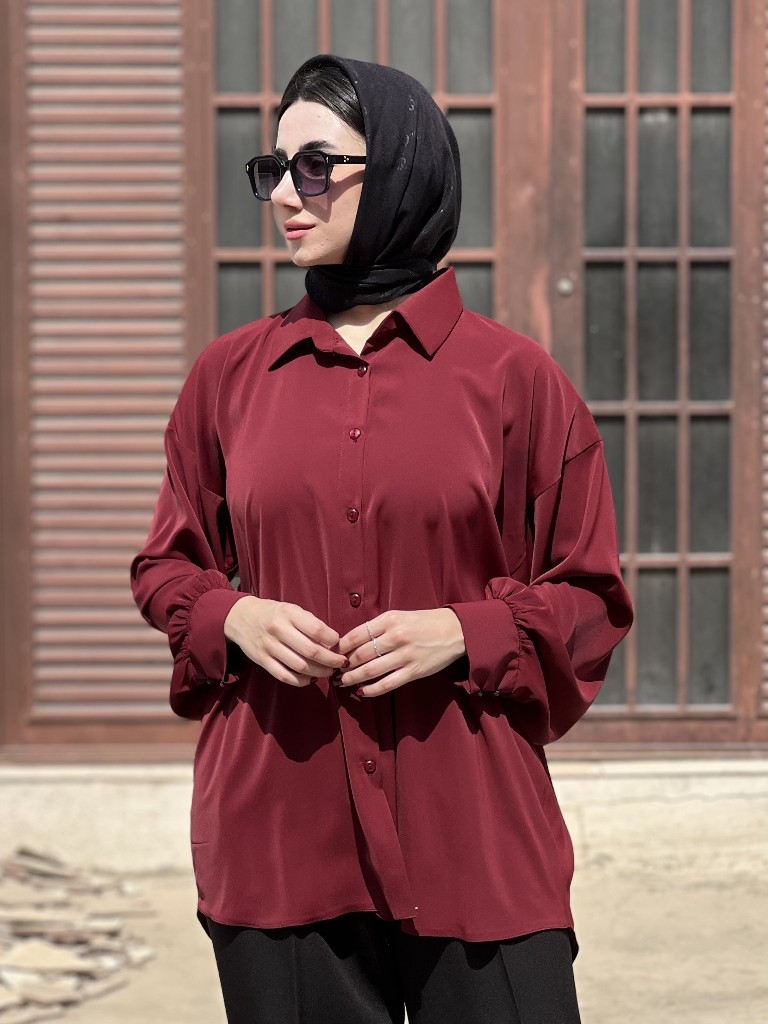 شومیز زنانه مدل باکسی جنس الیزه