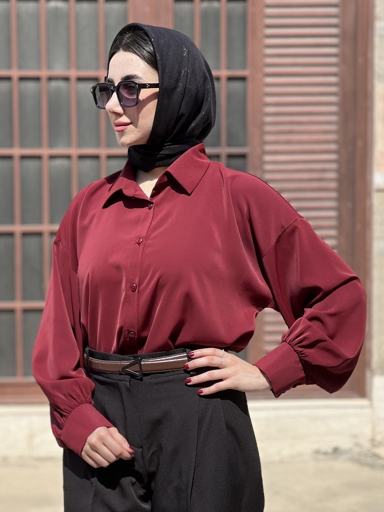 شومیز زنانه مدل باکسی جنس الیزه