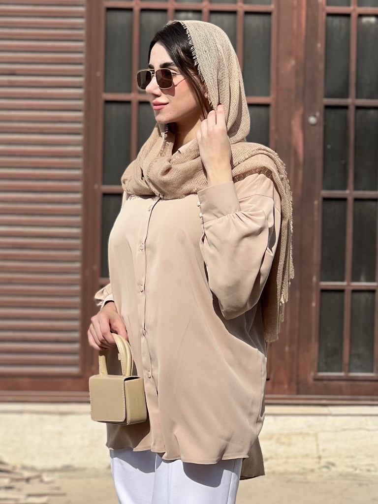 شومیز زنانه مدل باکسی جنس الیزه