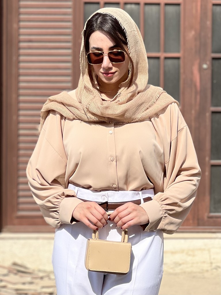 شومیز زنانه مدل باکسی جنس الیزه