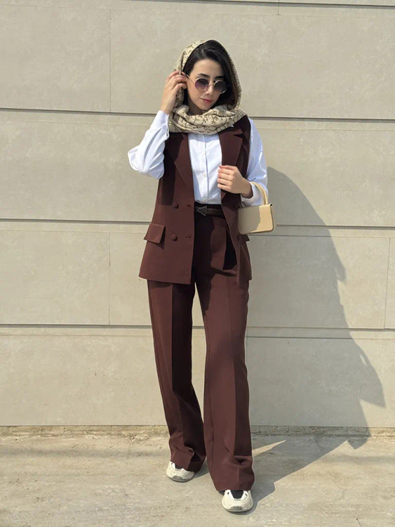 ست وست و شلوار شکلاتی