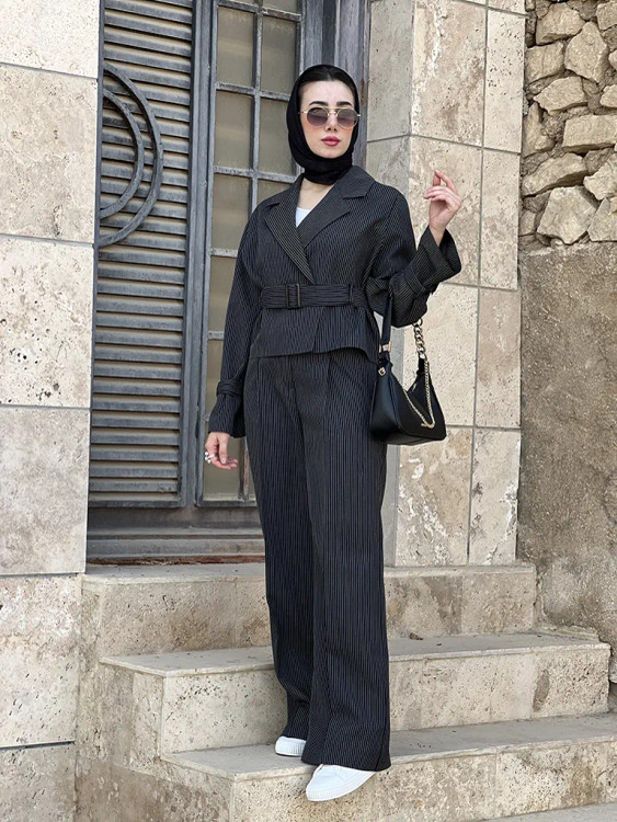 ست ترنچ کت و شلوار بگ دیپلمات مشکی