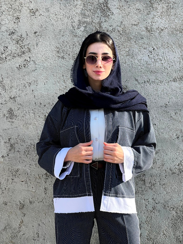 کراپ کت اسپرت زنانه دیپلمات سورمه ای