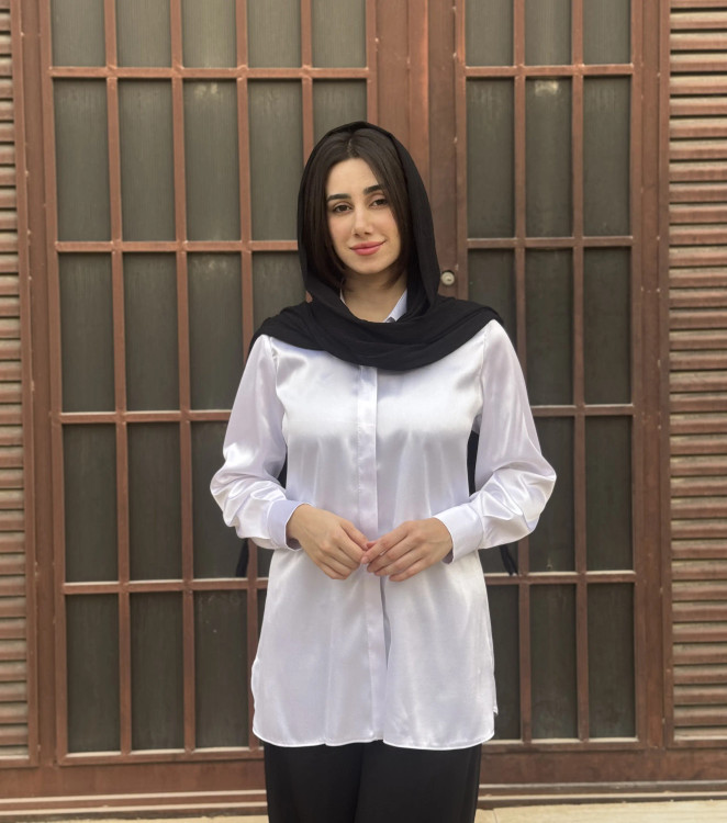 شومیز ساتن سفید