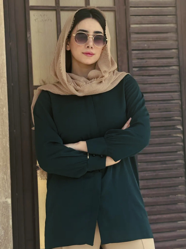 شومیز زنانه سبز زمردی