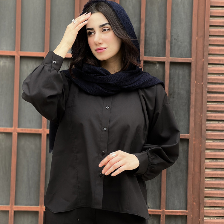 کراپ شومیز زنانه کرپ دوشین - نمای روبرو