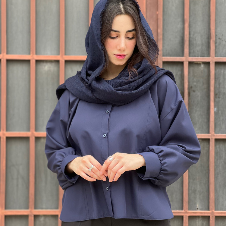 کراپ شومیز زنانه کرپ دوشین - نمای جلو