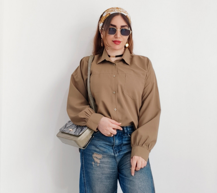کراپ شومیز زنانه کرپ دوشین (تترون خارجی)