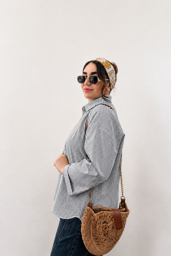 شومیز راه راه مشکی